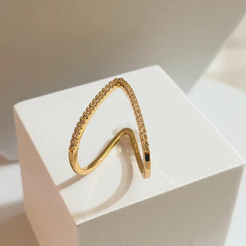 V Shape Golden Ring