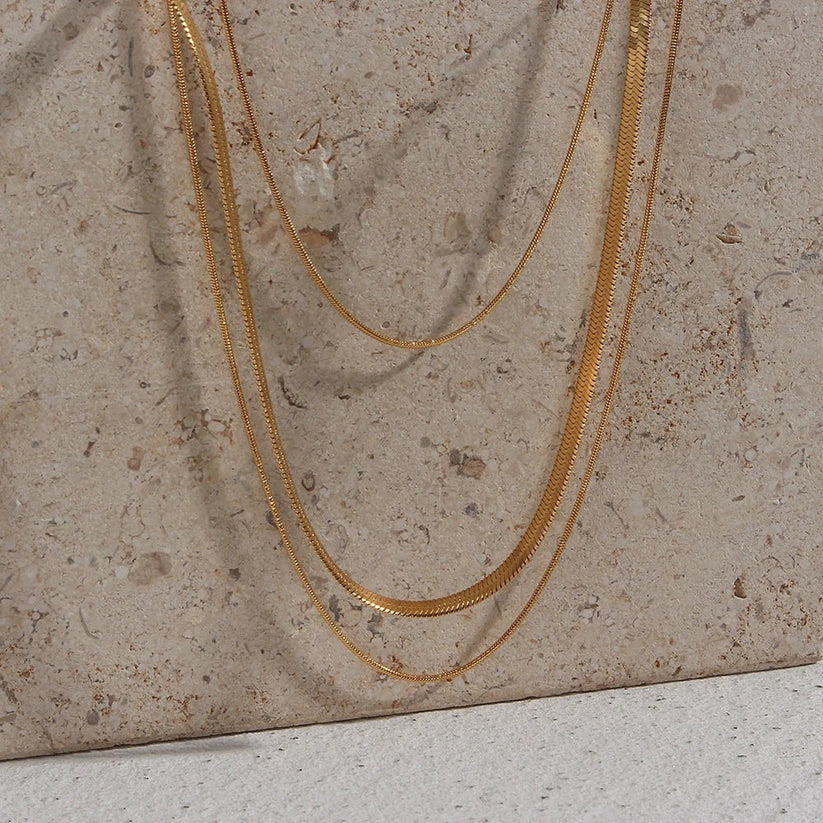 Triple Layer Snake Chain Necklace - SubhagAlankar