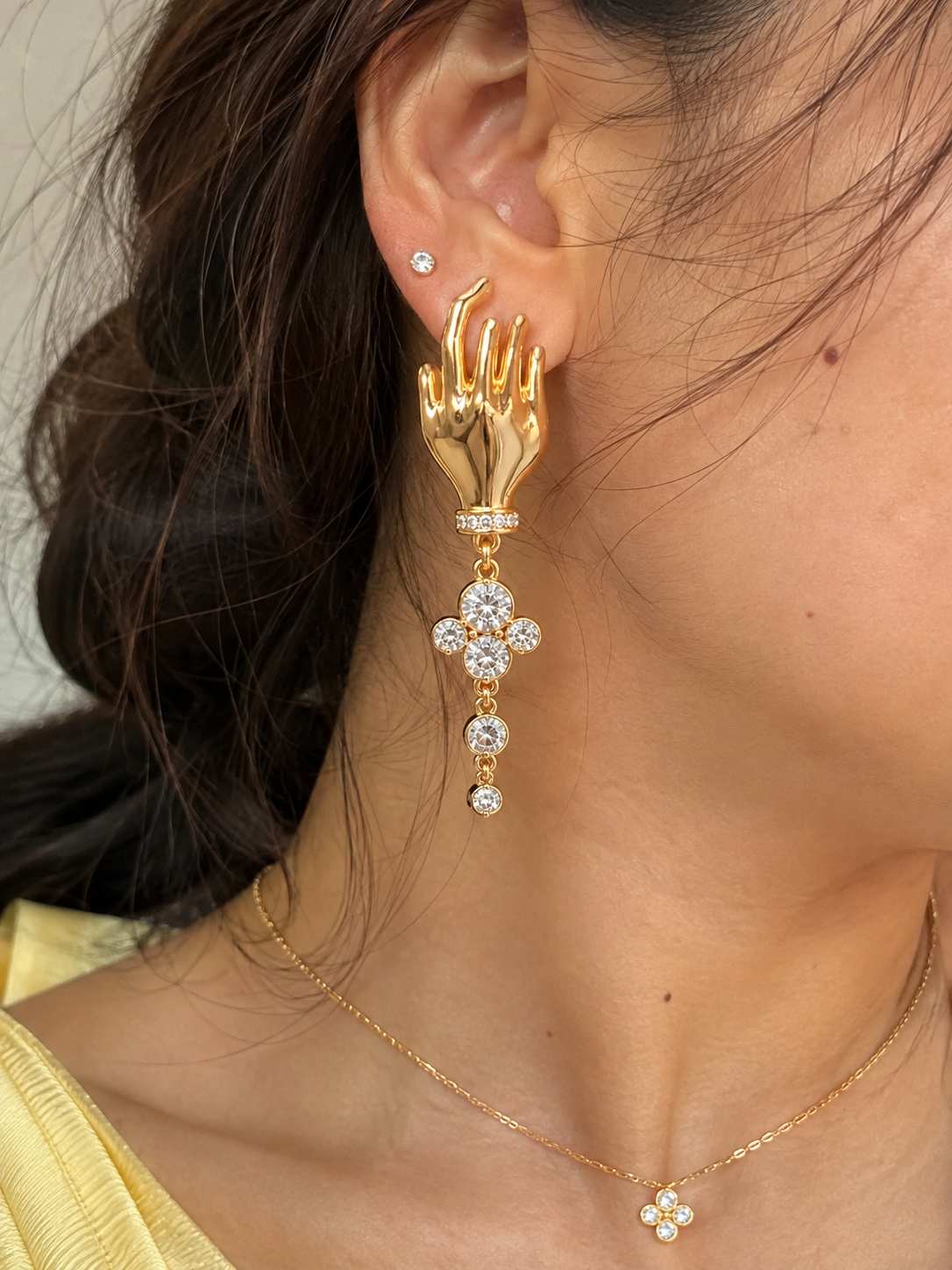 Hot Hands- Gold Statement earrings