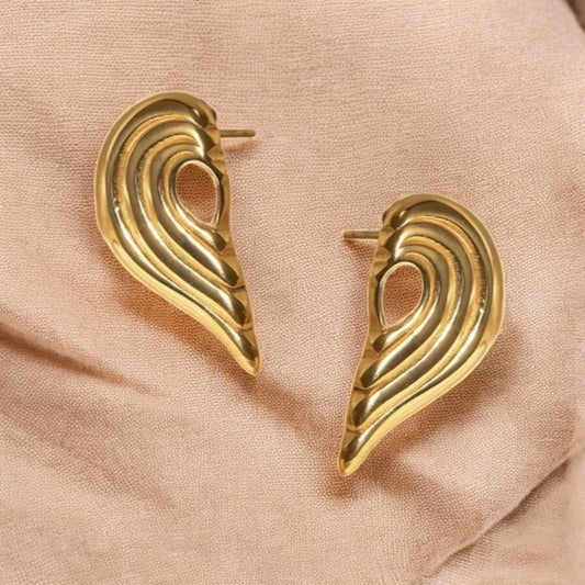 18k Gold Plated Half Love Heart Earring