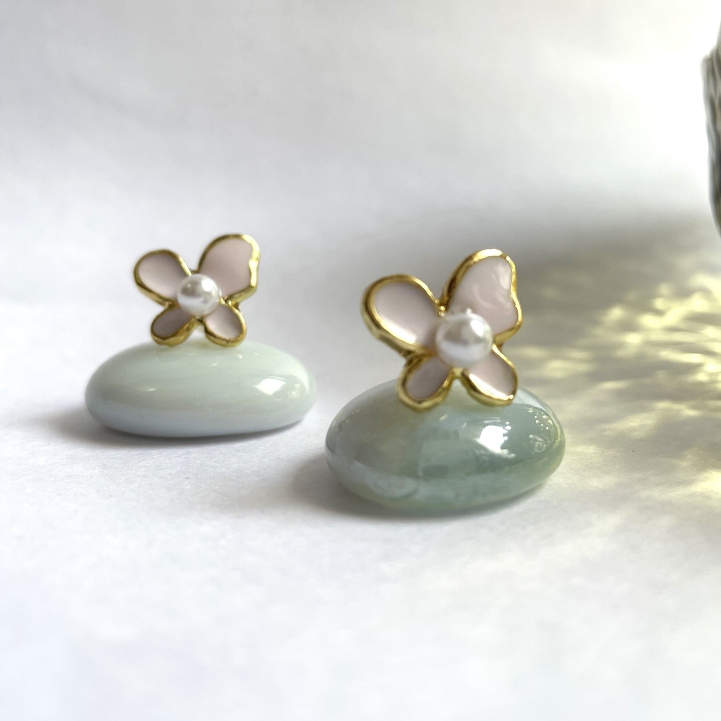 Butterfly Pearl Stud Earrings