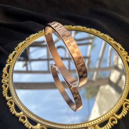 Checked Rose Gold Men's Bracelet - Stainless Steel - SubhagAlankar
