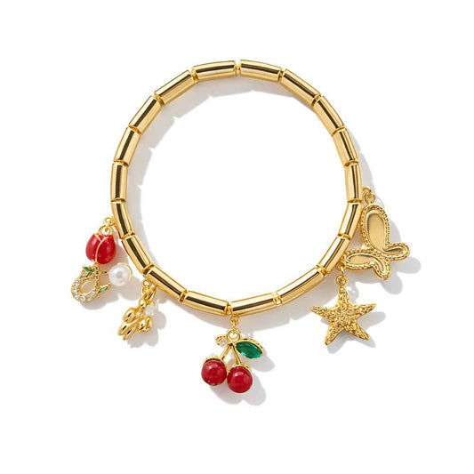 Cherry Italian Charm Bracelet