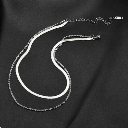 Stack it Up- Silver Plated Double Layer Necklace For Men - SubhagAlankar