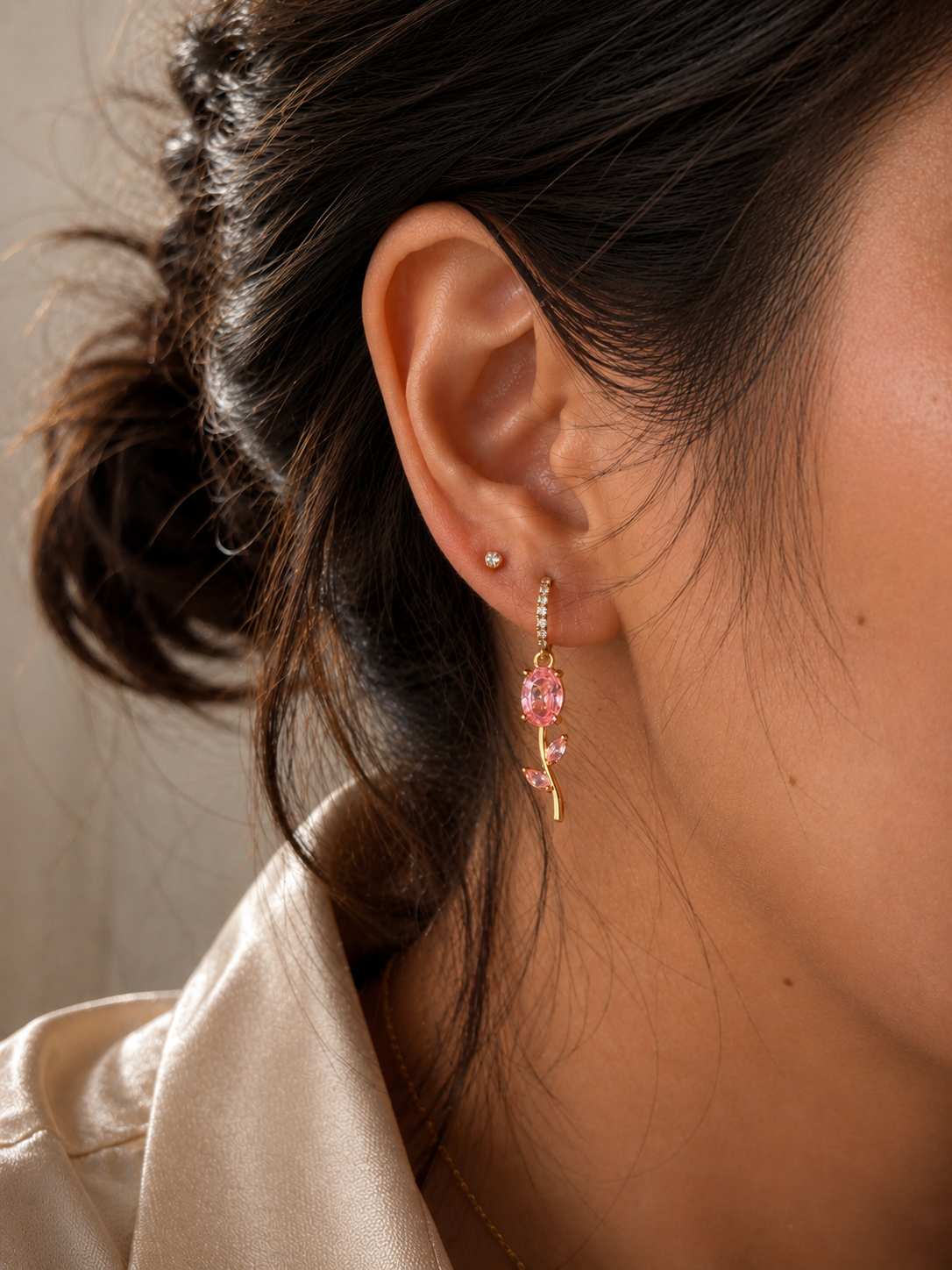 Pink Tulip Earrings