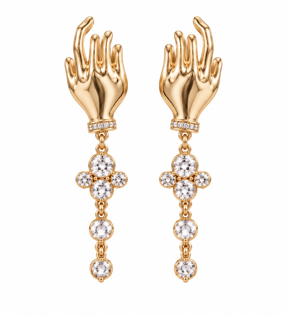 Hot Hands- Gold Statement earrings