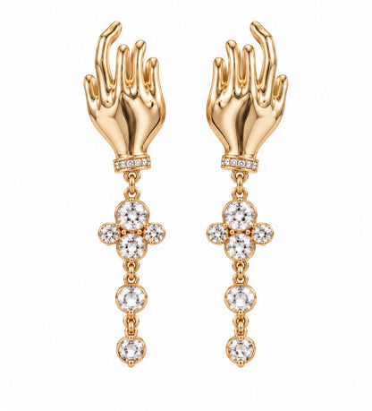 Hot Hands- Gold Statement earrings