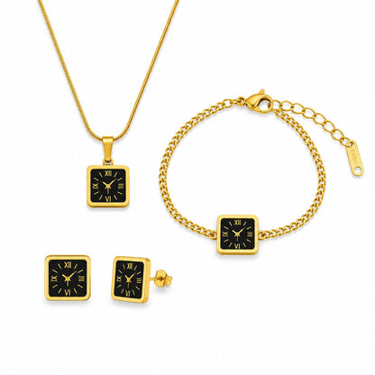 Square Vintage Dial Jewellery Set