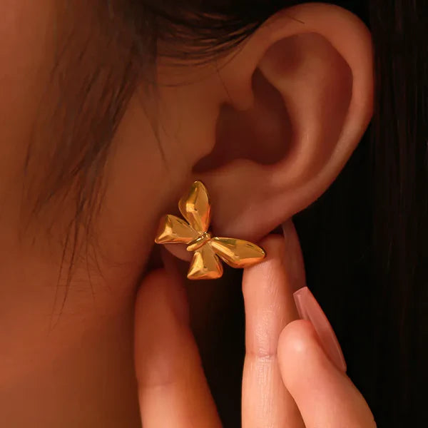 18k Gold Plated  Statement Butterfly Stud Earring