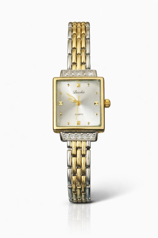 Two Tone White Dial Watch