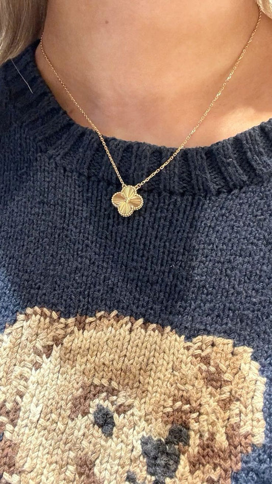 Golden Clover Pendant Necklace